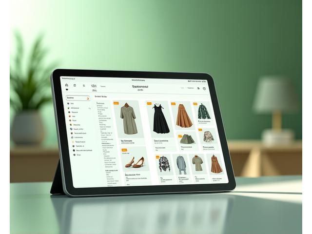 Interfaz de catálogo interactivo con diversos filtros para ropa sostenible mayorista ofrecida por Naya Cortes